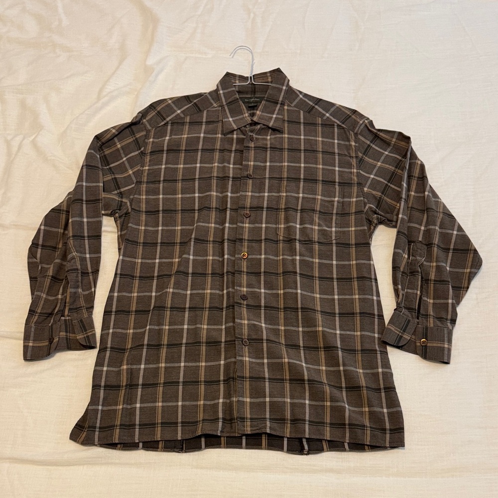 Ermenegildo Zegna Men’s Large Button-Down Shirt - Cotton Viscose Blend